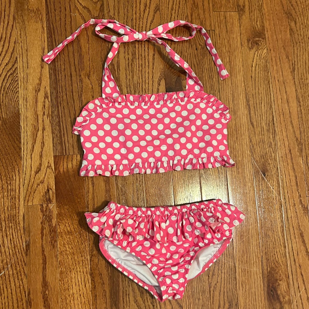 KELLYS KIDS Girls size 7-8 Pink Polka Dot Bikini Set